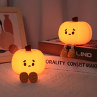 Pumpkin Night Light - Kids Touch Control Silicone Lamp, Rechargeable