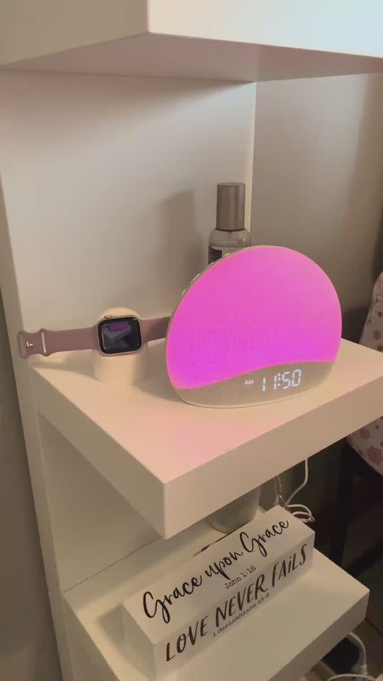 ManiRise Sunrise Alarm Clock with White Noise Sound & LED Night Light