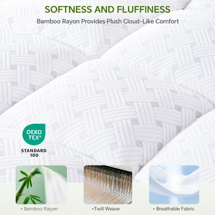 Comfort Cloud Mattress Topper - Bamboo, Pillow Top, Breathable Comfort